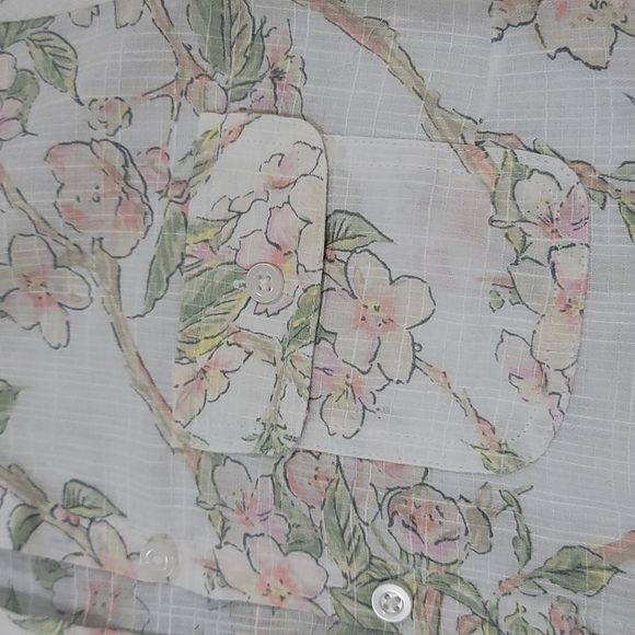 Croft & Barrow® Floral Slubbed Roll-Tab Shirt - Picture 3 of 12